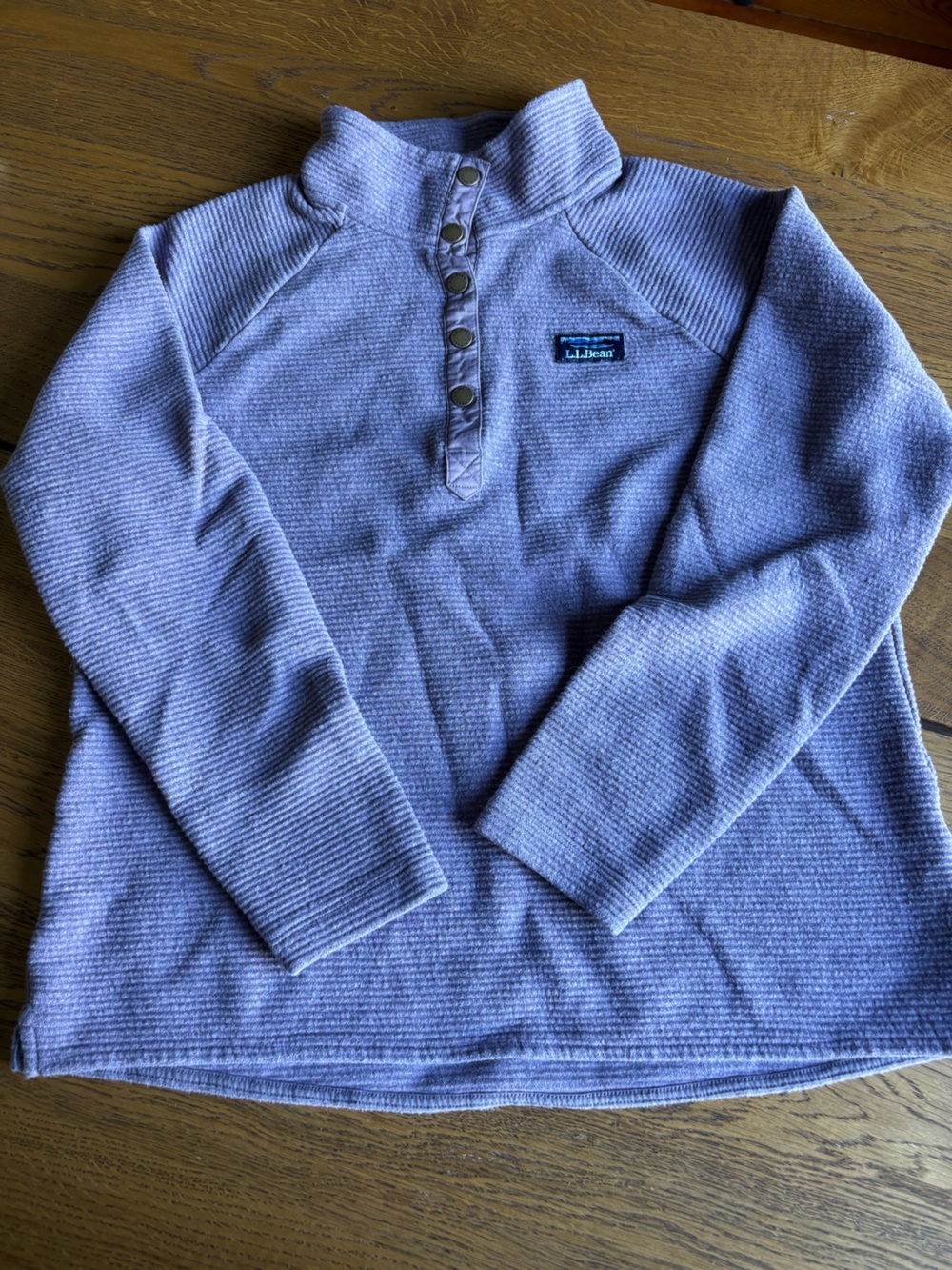 L.L. Bean Women's Lakewashed Double-Knit Quarter-Snap - purple